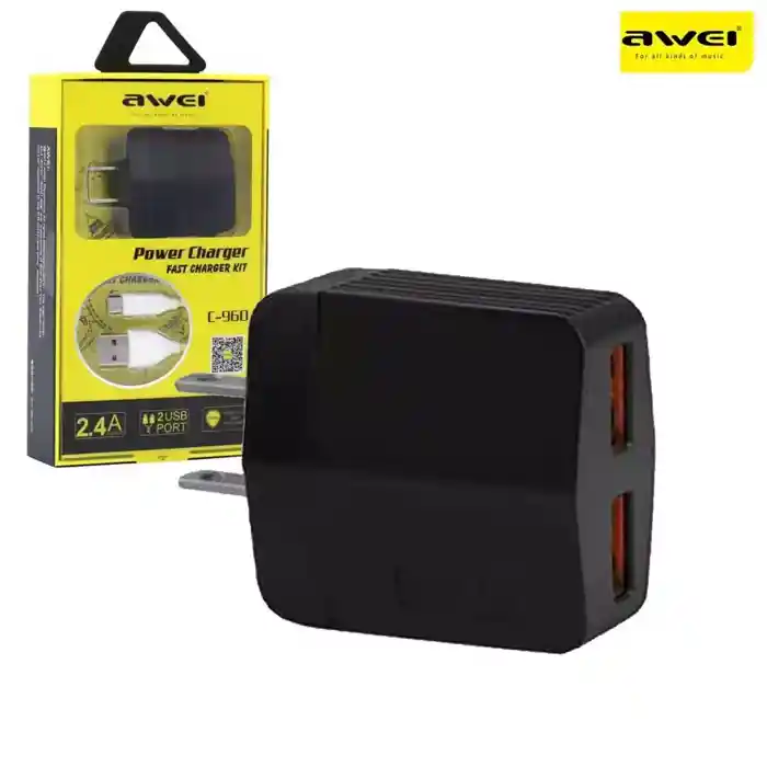 Awei C-960 USB Fast Charger With Double Ports